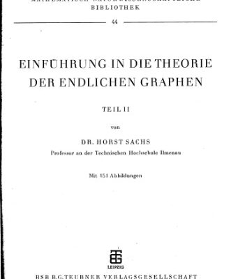 خرید و دانلود نسخه کامل کتاب Einfuhrung in die Theorie der endlichen Graphen, Teil