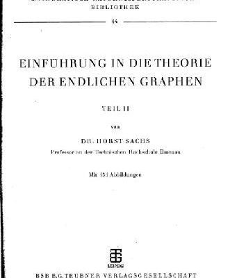 خرید و دانلود نسخه کامل کتاب Einfuhrung in die Theorie der endlichen Graphen, Teil