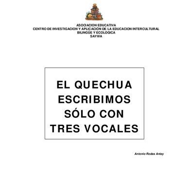 خرید و دانلود نسخه کامل کتاب El quechua escribimos sólo con tres vocales
