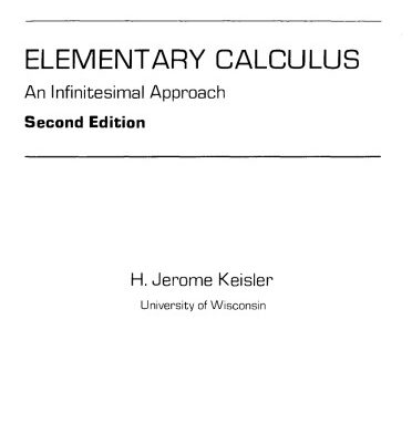 خرید و دانلود نسخه کامل کتاب Elementary Calculus: An Infinitesimal Approach
