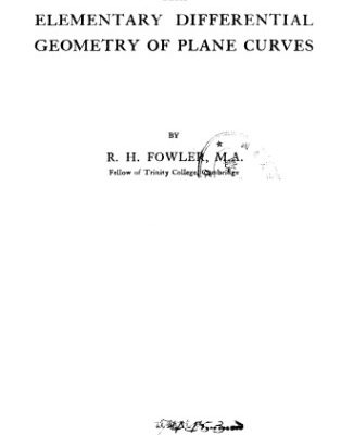 خرید و دانلود نسخه کامل کتاب Elementary Differential Geometry of Plane Curves