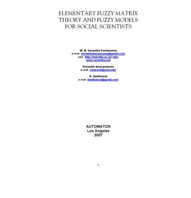 خرید و دانلود نسخه کامل کتاب Elementary Fuzzy Matrix Theory and Fuzzy Models for Social Scientists