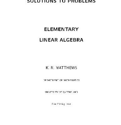 خرید و دانلود نسخه کامل کتاب Elementary linear algebra: solutions to problems