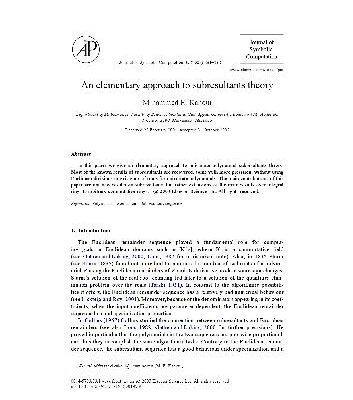 خرید و دانلود نسخه کامل کتاب Elementary subresultants theory. JSC2003