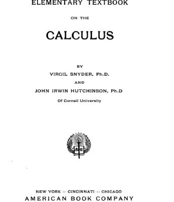 خرید و دانلود نسخه کامل کتاب Elementary Textbook on the Calculus