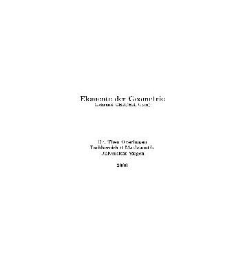 خرید و دانلود نسخه کامل کتاب Elemente der Geometrie 001