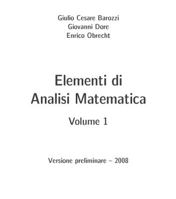 خرید و دانلود نسخه کامل کتاب Elementi di analisi matematica