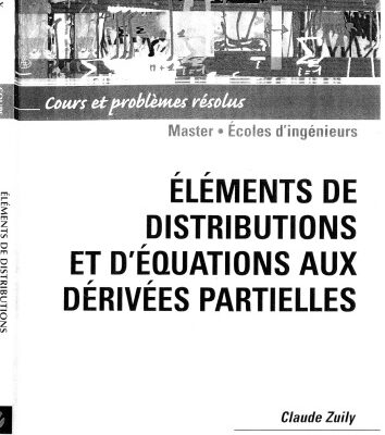 خرید و دانلود نسخه کامل کتاب Éléments de distributions et d’équations aux dérivées partielles : cours et problèmes résolus