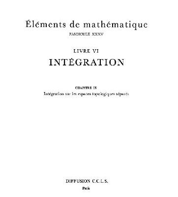 خرید و دانلود نسخه کامل کتاب Elements de Mathematique. Integration. Chapitre 9