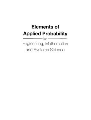 خرید و دانلود نسخه کامل کتاب Elements of Applied Probability for Engineering, Mathematics and Systems Science