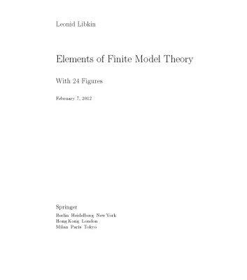 خرید و دانلود نسخه کامل کتاب Elements of Finite Model Theory