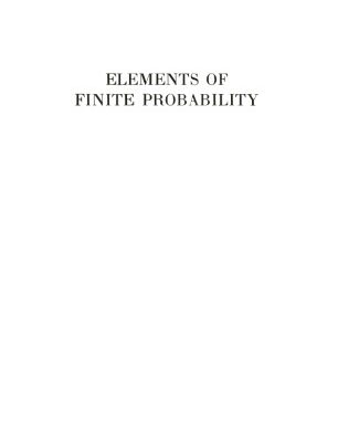 خرید و دانلود نسخه کامل کتاب Elements of Finite Probability