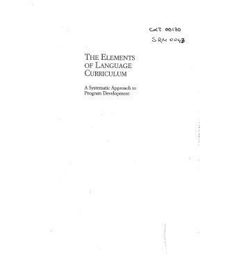 خرید و دانلود نسخه کامل کتاب Elements of Language Curriculum: A Systematic Approach to Program Development