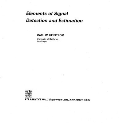 خرید و دانلود نسخه کامل کتاب Elements of Signal Detection and Estimation