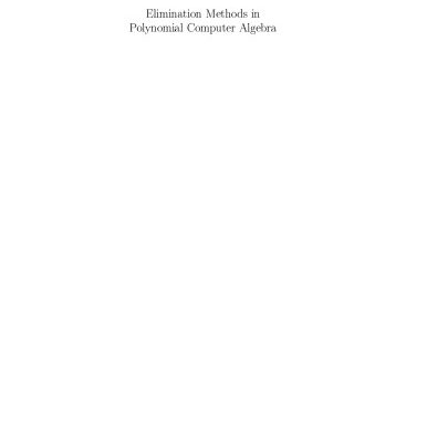 خرید و دانلود نسخه کامل کتاب Elimination methods in polynomial algebra