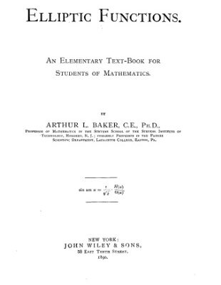 خرید و دانلود نسخه کامل کتاب Elliptic functions. An elementary text-book for students of mathematics