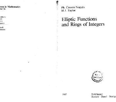 خرید و دانلود نسخه کامل کتاب Elliptic Functions and Rings of Integers