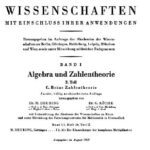 خرید و دانلود نسخه کامل کتاب Encyclopaedie der mathematischen Wissenschaften und Anwendungen. Algebra und Zahlentheorie
