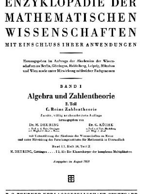 خرید و دانلود نسخه کامل کتاب Encyclopaedie der mathematischen Wissenschaften und Anwendungen. Algebra und Zahlentheorie