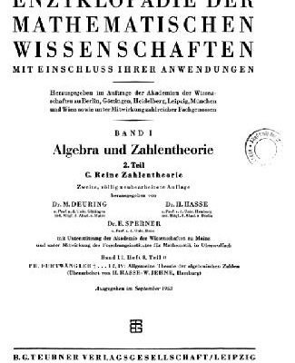 خرید و دانلود نسخه کامل کتاب Encyclopaedie der mathematischen Wissenschaften und Anwendungen. Algebra und Zahlentheorie