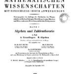 خرید و دانلود نسخه کامل کتاب Encyclopaedie der mathematischen Wissenschaften und Anwendungen. Algebra und Zahlentheorie