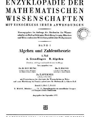 خرید و دانلود نسخه کامل کتاب Encyclopaedie der mathematischen Wissenschaften und Anwendungen. Algebra und Zahlentheorie