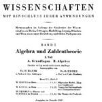 خرید و دانلود نسخه کامل کتاب Encyclopaedie der mathematischen Wissenschaften und Anwendungen. Algebra und Zahlentheorie