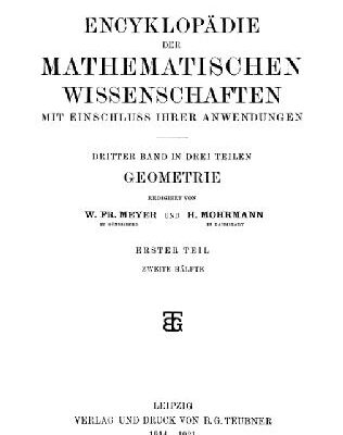 خرید و دانلود نسخه کامل کتاب Encyclopaedie der mathematischen Wissenschaften und Anwendungen. Geometrie