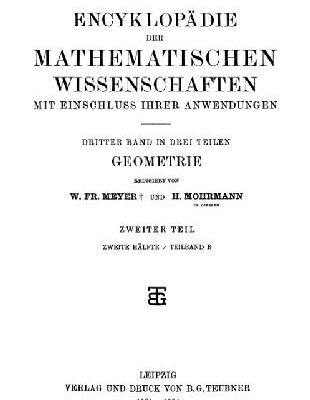 خرید و دانلود نسخه کامل کتاب Encyclopaedie der mathematischen Wissenschaften und Anwendungen. Geometrie