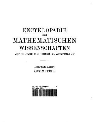 خرید و دانلود نسخه کامل کتاب Encyclopaedie der mathematischen Wissenschaften und Anwendungen. Geometrie