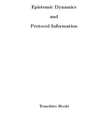 خرید و دانلود نسخه کامل کتاب Epistemic Dynamics and Protocol Information [PhD Thesis]