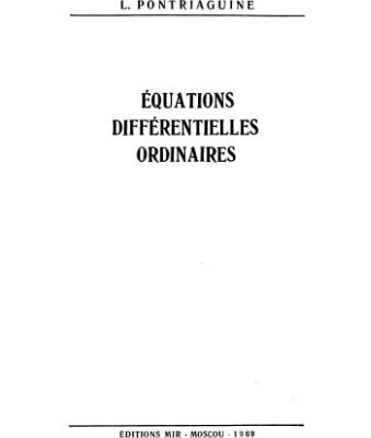 خرید و دانلود نسخه کامل کتاب Equations différentielles ordinaires