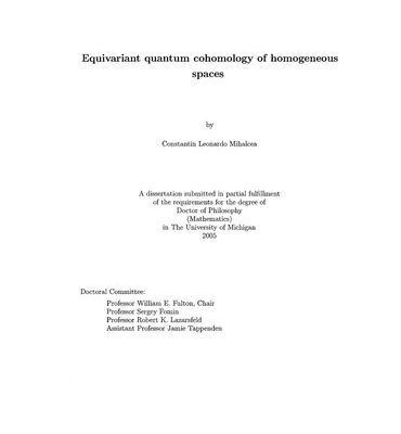 خرید و دانلود نسخه کامل کتاب Equivariant Quantum Cohomology of Homogeneous Spaces