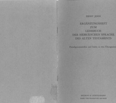 خرید و دانلود نسخه کامل کتاب Ergänzungsheft zum Lehrbuch der hebräischen Sprache des Alten Testaments. Paradiglnentabellen und Index zu den Übungssätzen