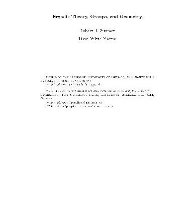 خرید و دانلود نسخه کامل کتاب Ergodic theory, groups, and geometry