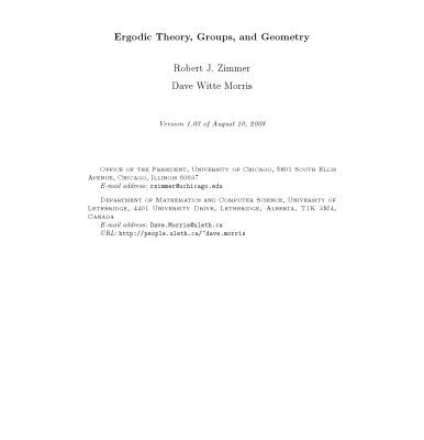 خرید و دانلود نسخه کامل کتاب Ergodic theory, groups, and geometry