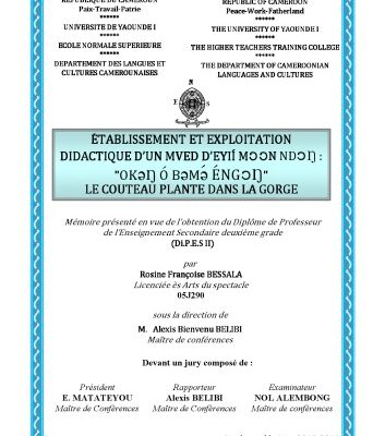 خرید و دانلود نسخه کامل کتاب Établissement et exploitation didactique d’un mved d’Eyií Mɔɔn Ndɔŋ: “Okəŋ ó bəmə́ éngɔŋ”. Le couteau plante dans la gorge