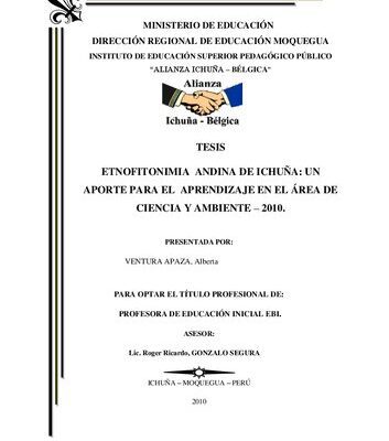 خرید و دانلود نسخه کامل کتاب Etnofitonimia andina de Ichuña (Sánchez Cerro, Moquegua): un aporte para el aprendizaje en el área de Ciencia y Ambiente – 2010