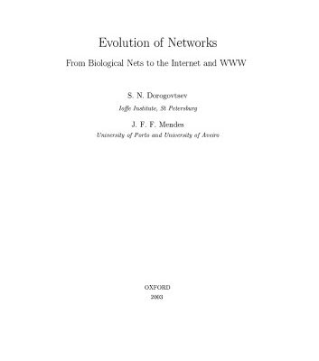 خرید و دانلود نسخه کامل کتاب Evolution of Networks: From Biological Nets to the Internet and WWW