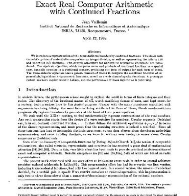 خرید و دانلود نسخه کامل کتاب Exact arithmetic with continued fractions