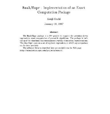 خرید و دانلود نسخه کامل کتاب Exact computations with real expressions (masters thesis)