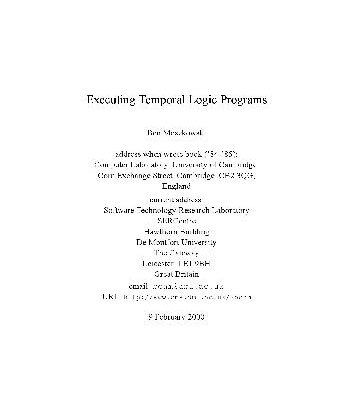 خرید و دانلود نسخه کامل کتاب Executing Temporal Logic Programs