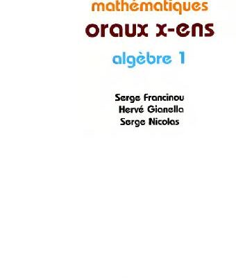 خرید و دانلود نسخه کامل کتاب Exercices de mathematiques des oraux de l’ENS. Algebre 1