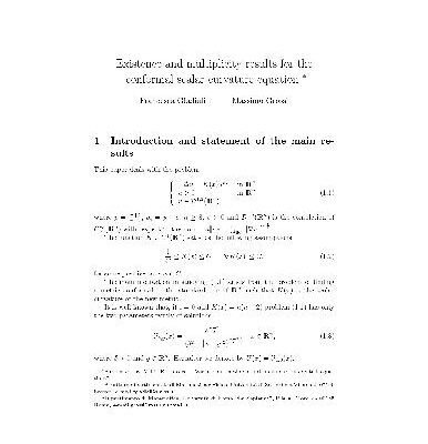 خرید و دانلود نسخه کامل کتاب Existence and multiplicity results for the conformal scalar curvature equation