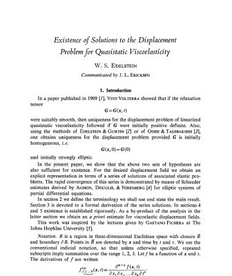 خرید و دانلود نسخه کامل کتاب Existence of Solutions to the Displacement Problem for Quasistatic Viscoelasticity