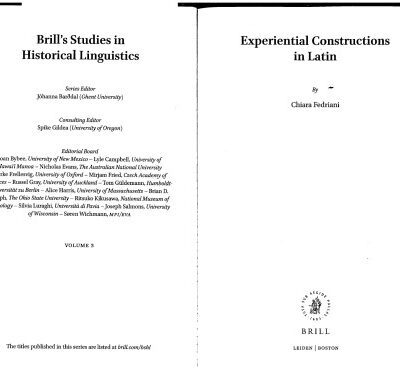 خرید و دانلود نسخه کامل کتاب Experiential Constructions in Latin