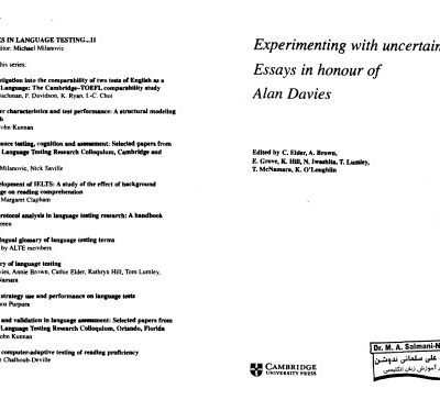 خرید و دانلود نسخه کامل کتاب Experimenting with Uncertainty: Essays in Honour of Alan Davies: Studies in Language Testing