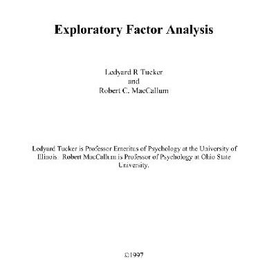 خرید و دانلود نسخه کامل کتاب Exploratory factor analysis