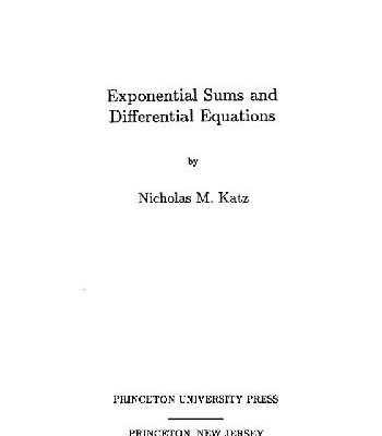 خرید و دانلود نسخه کامل کتاب Exponential sums and differential equations