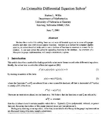 خرید و دانلود نسخه کامل کتاب Extensible 2nd order ODE solver 2001